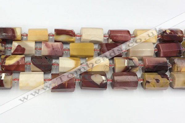 CTB873 13*25mm - 14*19mm faceted tube mookaite beads