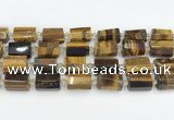 CTB874 13*25mm - 14*19mm faceted tube yellow tiger eye beads
