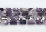 CTB877 13*25mm - 14*19mm faceted tube amethyst beads