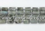 CTB878 13*25mm - 14*19mm faceted tube labradorite beads