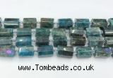 CTB888 15.5 inches 13*25mm - 14*19mm faceted tube apatite beads