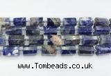 CTB889 15.5 inches 13*25mm - 14*19mm faceted tube sodalite beads