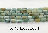 CTB897 15.5 inches 10*14mm faceted tube amazonite beads wholesale