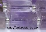 CTB903 15 inches 10*16mm faceted tube amethyst beads