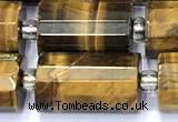 CTB912 15 inches 10*16mm faceted tube yellow tiger eye beads