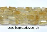 CTB944 15 inches 13*25mm - 14*19mm faceted tube citrine beads