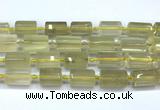 CTB945 15 inches 13*25mm - 14*19mm faceted tube lemon quartz beads