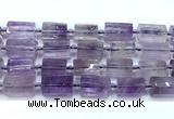 CTB946 15 inches 13*25mm - 14*19mm faceted tube amethyst beads