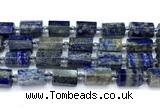 CTB951 15 inches 13*25mm - 14*19mm faceted tube lapis lazuli beads