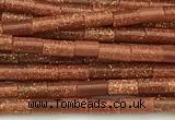 CTB989 15 inches 2*4mm tube goldstone beads