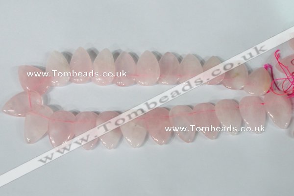 CTD01 Top drilled 22*30mm flat teardrop rose quartz beads