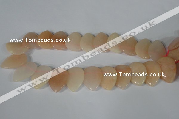 CTD02 Top drilled 22*30mm flat teardrop pink aventurine beads
