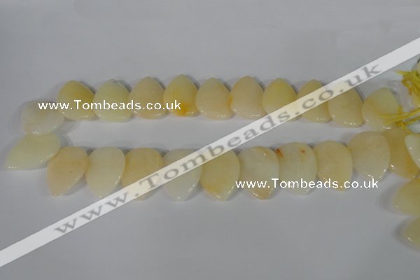 CTD03 Top drilled 22*30mm flat teardrop yellow aventurine beads