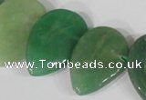 CTD04 Top drilled 22*30mm flat teardrop green aventurine beads