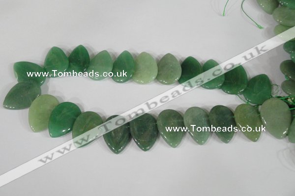 CTD04 Top drilled 22*30mm flat teardrop green aventurine beads