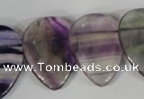 CTD06 Top drilled 22*30mm flat teardrop fluorite gemstone beads