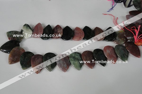 CTD07 Top drilled 22*30mm flat teardrop Indian agate beads