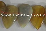 CTD08 Top drilled 22*30mm flat teardrop agate gemstone beads