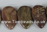 CTD09 Top drilled 22*30mm flat teardrop jasper gemstone beads