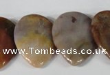 CTD10 Top drilled 22*30mm flat teardrop jasper gemstone beads