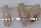 CTD1123 Top drilled 10*22mm - 12*30mm nuggets plated quartz beads