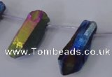 CTD1125 Top drilled 10*22mm - 12*30mm nuggets plated quartz beads