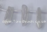 CTD1135 Top drilled 6*20mm - 8*25mm nuggets plated quartz beads