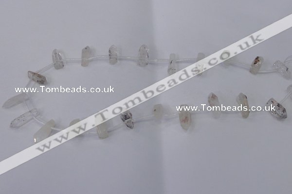 CTD1137 Top drilled 6*15mm - 8*20mm nuggets white crystal beads