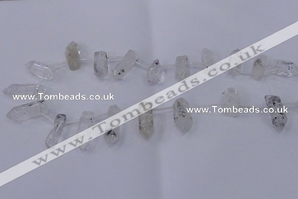 CTD1138 Top drilled 8*20mm - 10*30mm nuggets white crystal beads