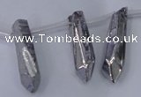 CTD1151 Top drilled 8*20mm - 10*30mm sticks plated quartz beads