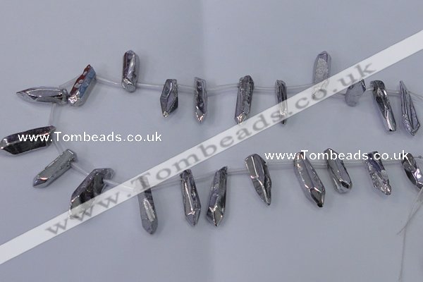 CTD1151 Top drilled 8*20mm - 10*30mm sticks plated quartz beads