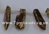 CTD1152 Top drilled 8*20mm - 10*30mm sticks plated quartz beads