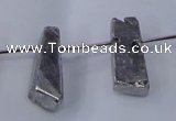 CTD1158 Top drilled 8*25mm - 10*35mm freeform plated quartz beads