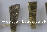 CTD1160 Top drilled 8*25mm - 10*35mm freeform plated quartz beads