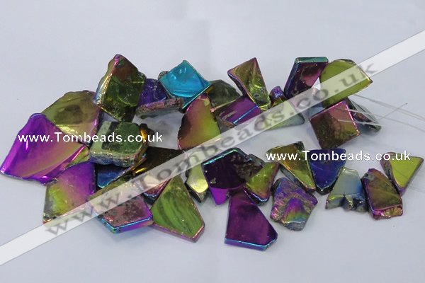 CTD1169 Top drilled 15*25mm - 30*40mm freeform plated agate beads