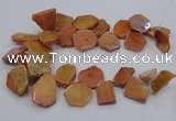 CTD1173 Top drilled 15*25mm - 30*40mm freeform plated agate beads