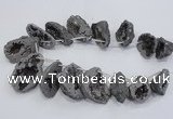 CTD1175 Top drilled 25*30mm - 35*40mm freeform plated druzy quartz  beads