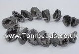 CTD1175 Top drilled 25*30mm - 35*40mm freeform plated druzy quartz  beads