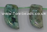 CTD1188 Top drilled 15*30mm - 16*32mm horn plated quartz beads