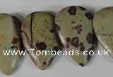 CTD12 Top drilled 22*30mm flat teardrop artistic jasper beads