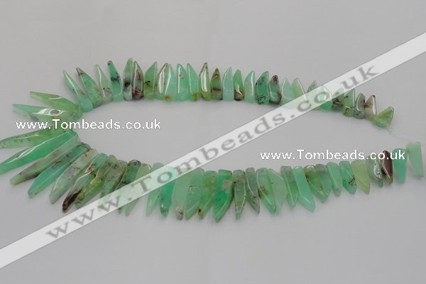 CTD1200 Top drilled 6*15mm - 7*40mm sticks Australia chrysoprase beads