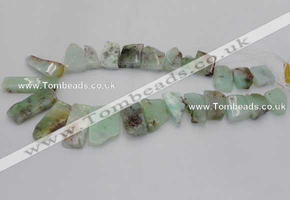 CTD1202 Top drilled 13*18mm - 15*40mm freeform Australia chrysoprase beads