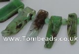 CTD1204 Top drilled 5*15mm - 8*35mm sticks Australia chrysoprase beads