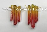 CTD1220 Top drilled 7*30mm - 9*45mm sticks plated quartz beads