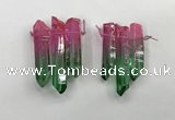 CTD1225 Top drilled 7*30mm - 9*45mm sticks plated quartz beads