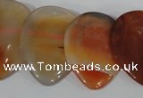 CTD14 Top drilled 22*30mm flat teardrop agate gemstone beads