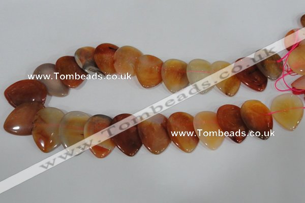 CTD14 Top drilled 22*30mm flat teardrop agate gemstone beads