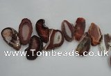 CTD1501 Top drilled 25*45mm - 30*50mm freeform agate slab beads