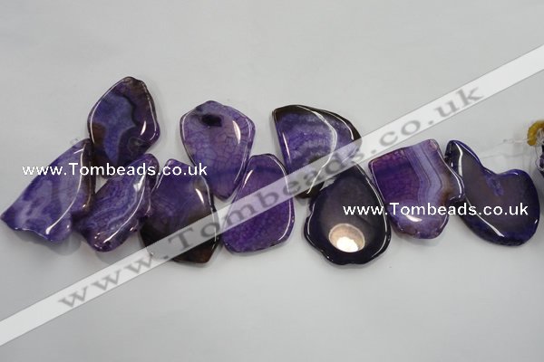 CTD1504 Top drilled 35*50mm - 40*55mm freeform agate slab beads