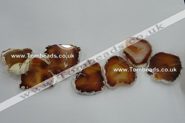 CTD1505 Top drilled 40*50mm - 40*55mm freeform agate slab beads